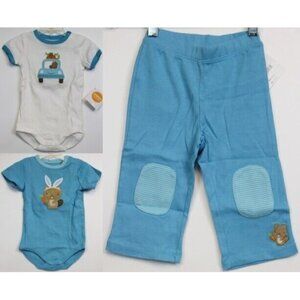 NEW 2014 Gymboree Baby Beaver 0-3M Boys 3-pc Set Bodysuits Pants Easter Bunny